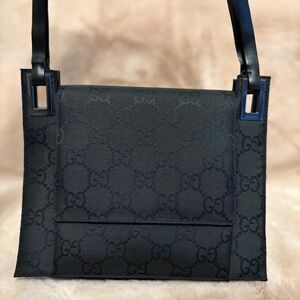 Gucci Monogram Black Shoulder Bag